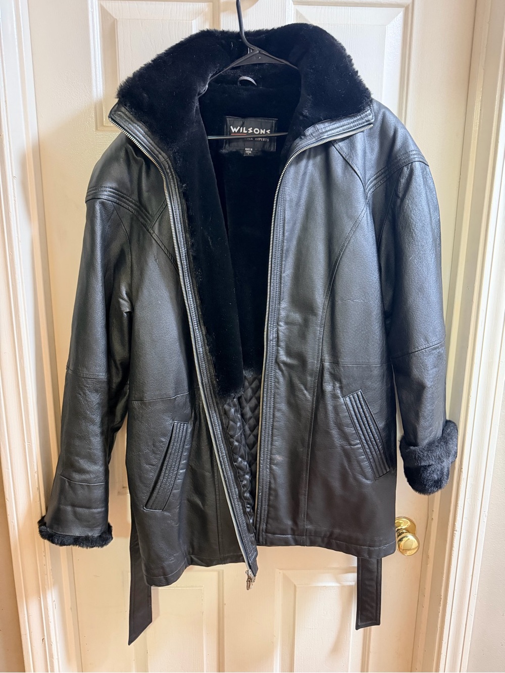 Wilsons Leather Black Shearling-Lined Jacket